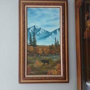 Mountainscape Painting Beautifully Framed.